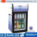 Mostra refrigerada portátil pequena do refrigerador da exposição da bebida da cerveja do diodo emissor de luz com compressor e fechamentos